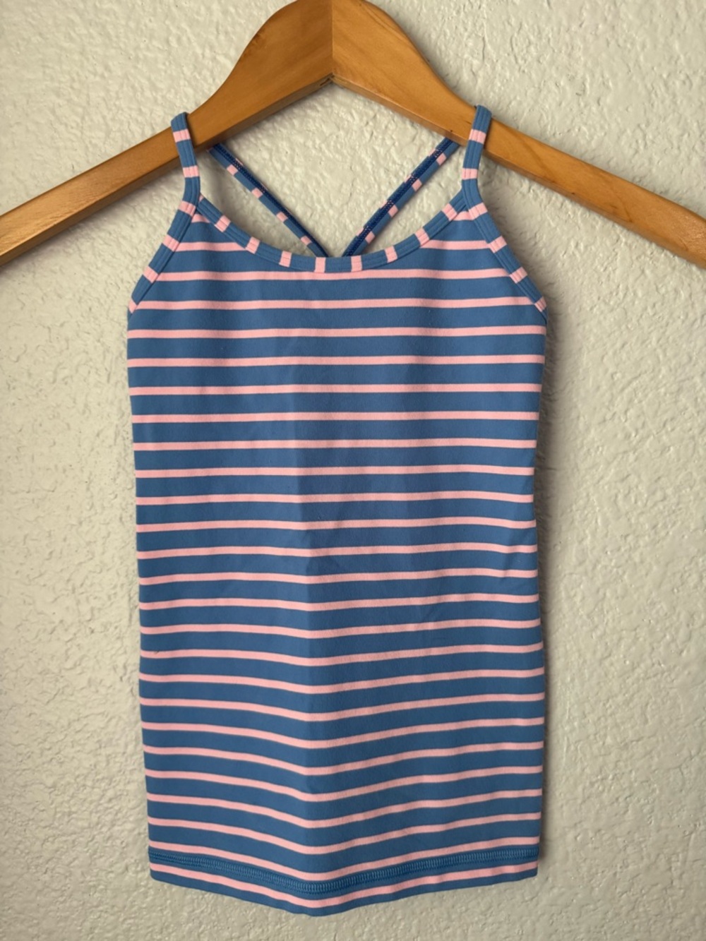 Ivivva Blue and Light Pink Striped Girls Racerback Athletic Top Size 6